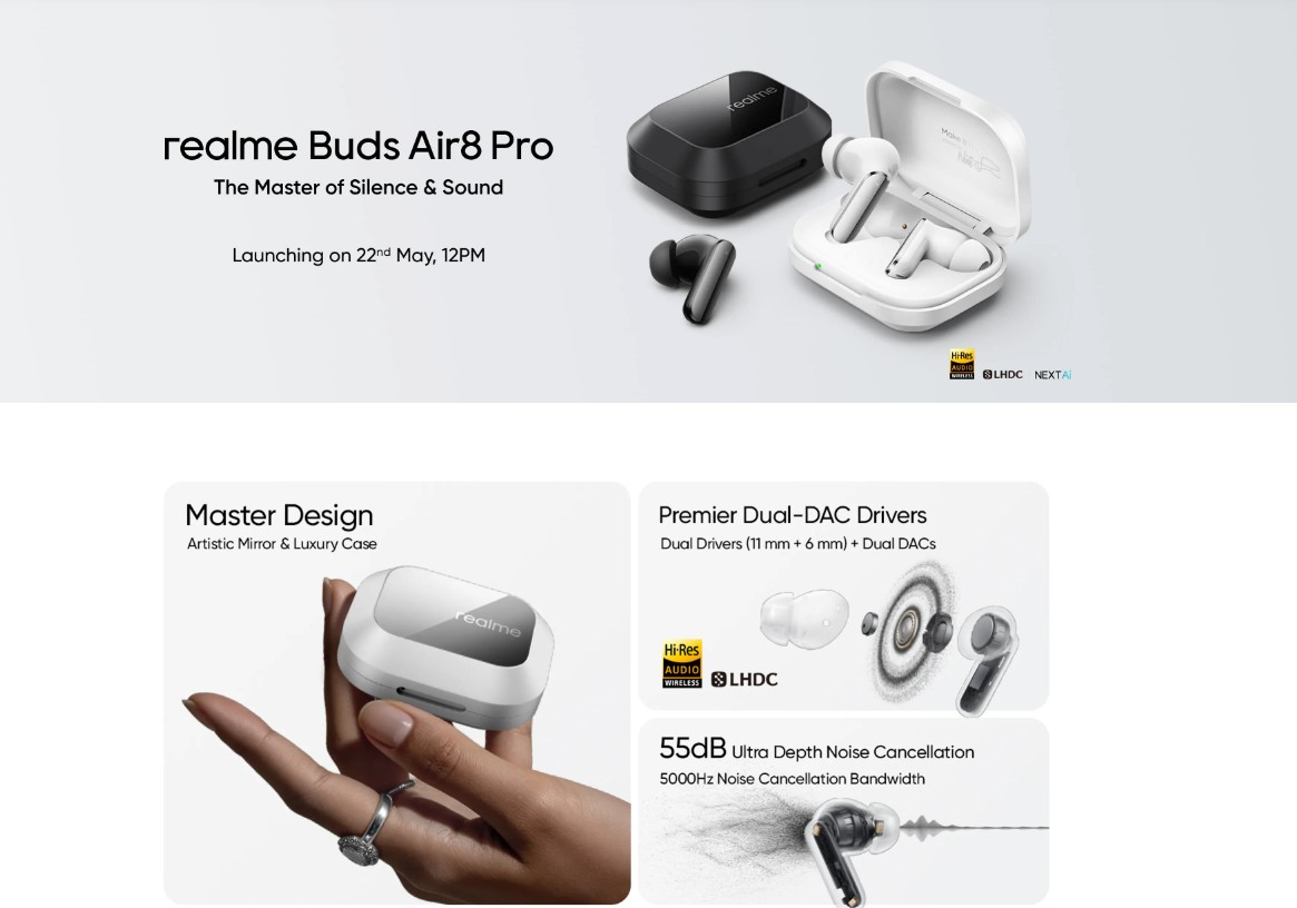 Realme Buds Air 8 Pro dan Watch S5 Meluncur di India Bersamaan dengan Realme 16T 5G
