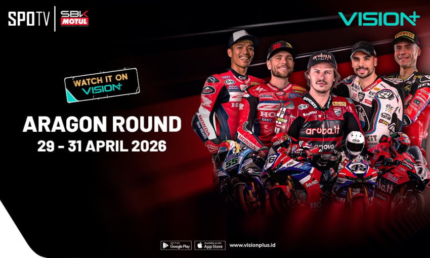Aragon Round Siap Digelar, Saksikan Perebutan Poin Penting WorldSBK 2026 di VISION+
