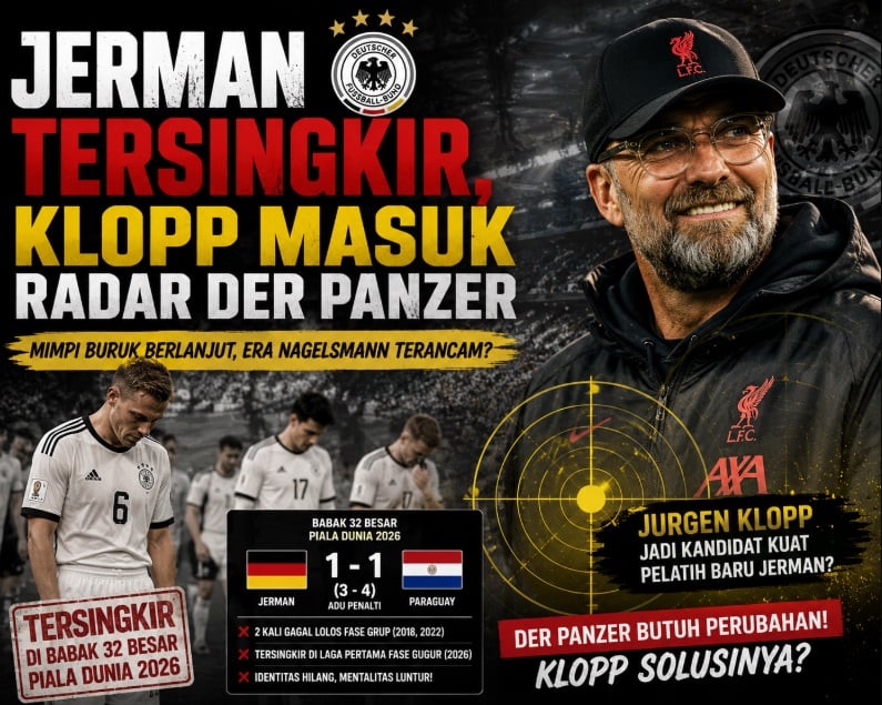 Jerman Tersingkir, Klopp Masuk Radar Der Panzer