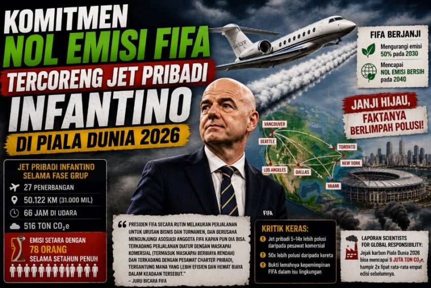 Komitmen Nol Emisi FIFA Tercoreng Jet Pribadi Infantino di Piala Dunia 2026