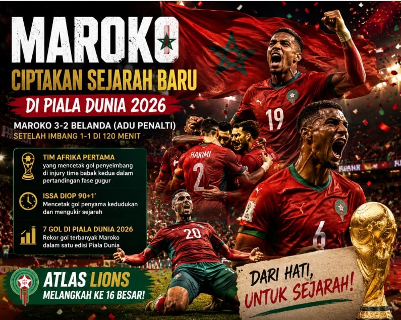 Maroko Ciptakan Sejarah Baru di Piala Dunia 2026