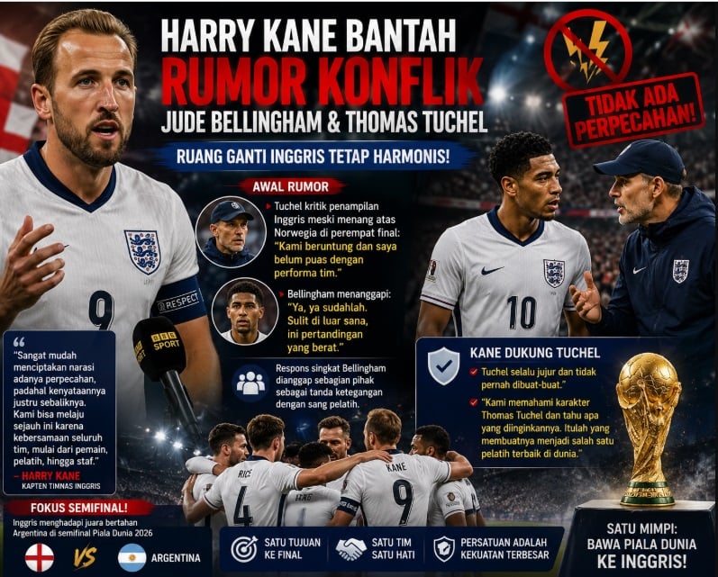 Harry Kane Bantah Rumor Konflik Jude Bellingham dan Thomas Tuchel