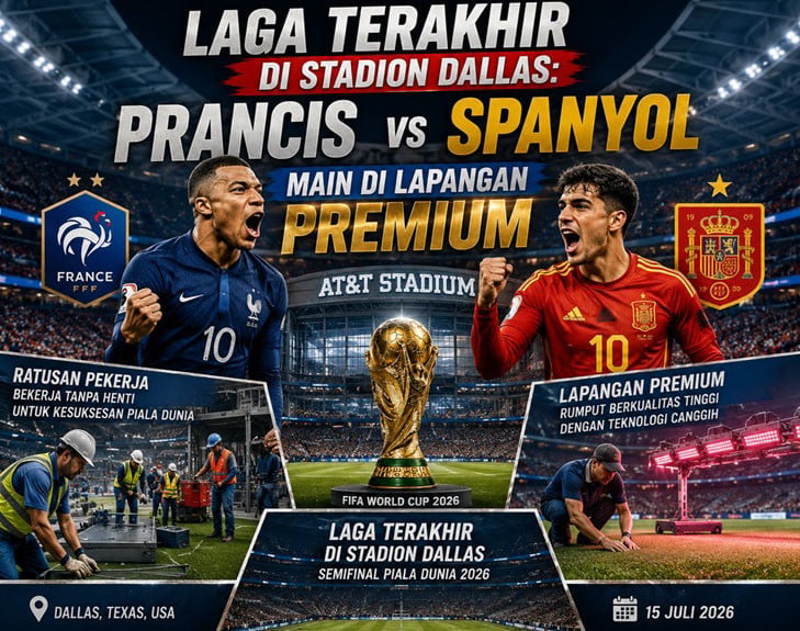 Prancis vs Spanyol Main di Lapangan Premium