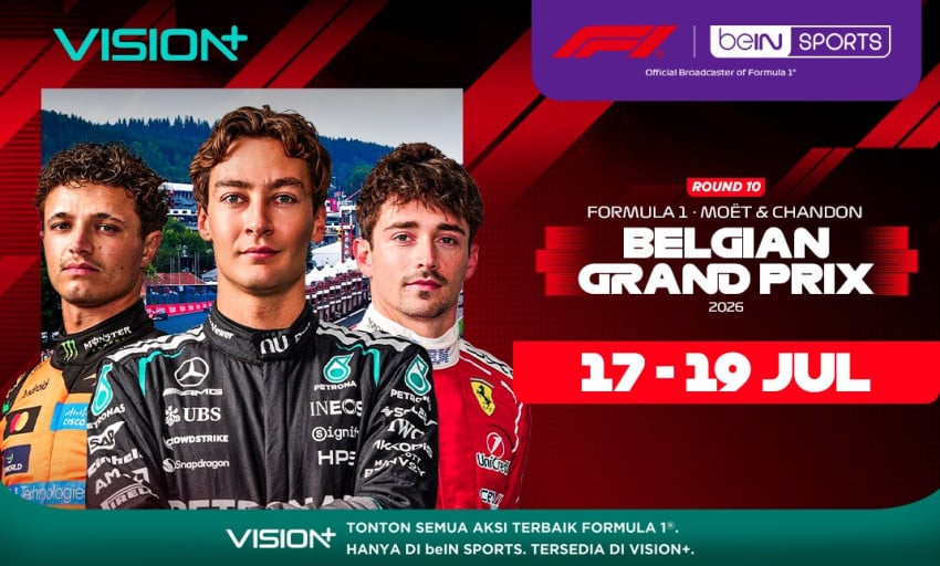 Link Nonton F1 Belgian Grand Prix 2026, Live Streaming di VISION+