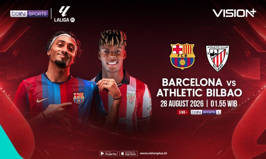 Barcelona vs Athletic Bilbao di LaLiga 2026/27, Saksikan Live Streaming di VISION+
